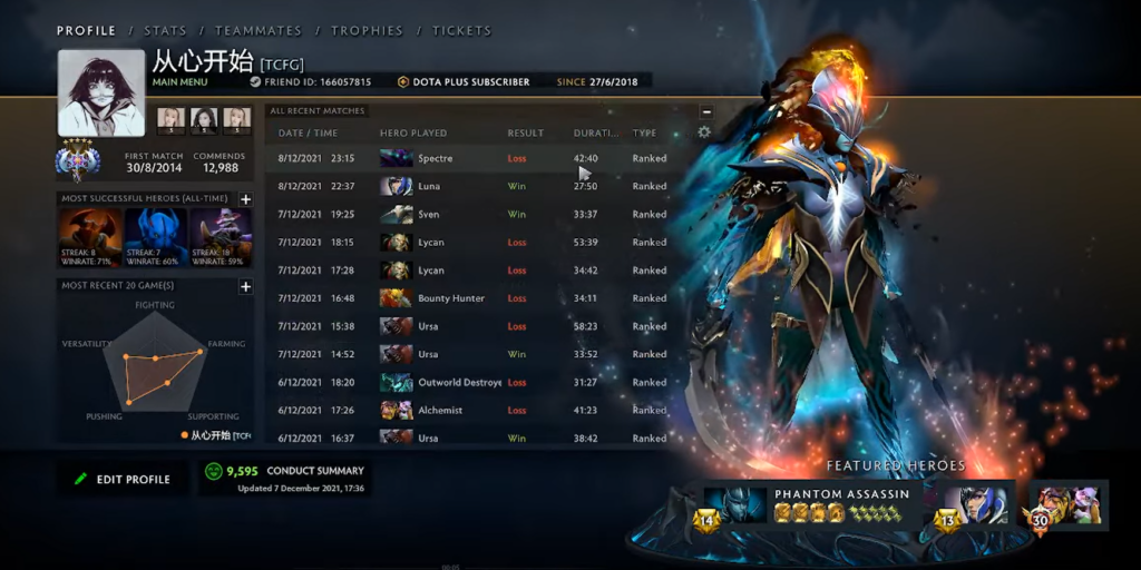 profile in Dota 2