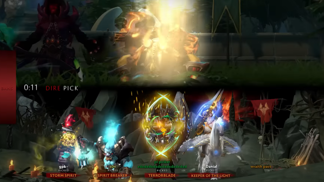 picking a character in Dota 2