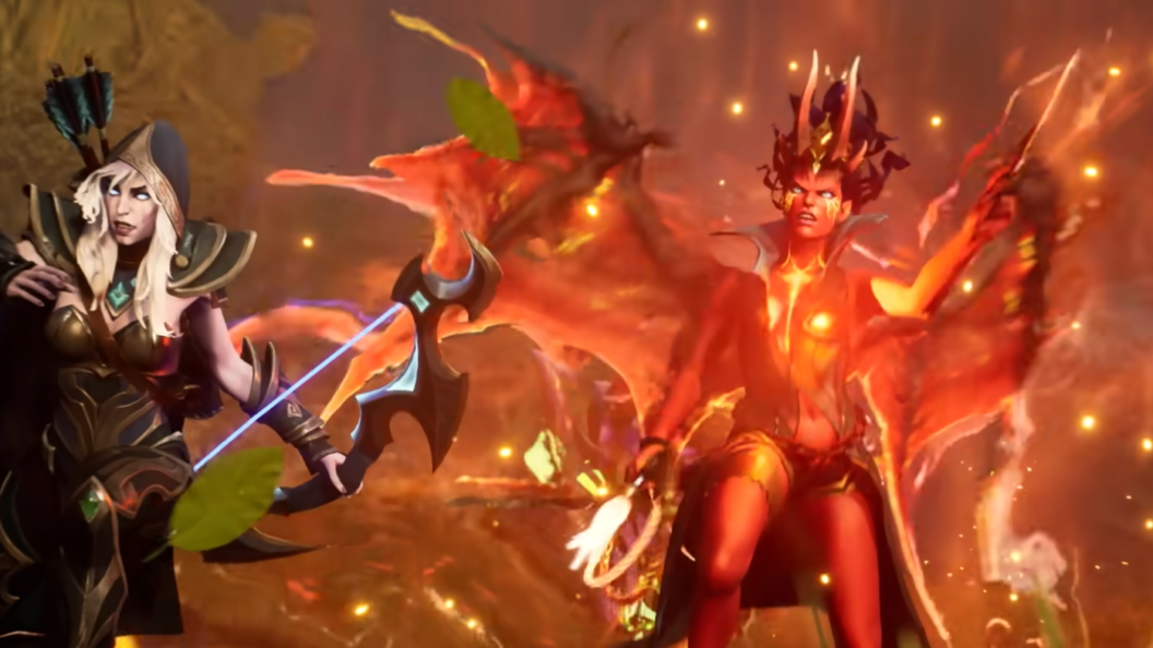 Queen of Pain and Blood Elf in the game Dota 2